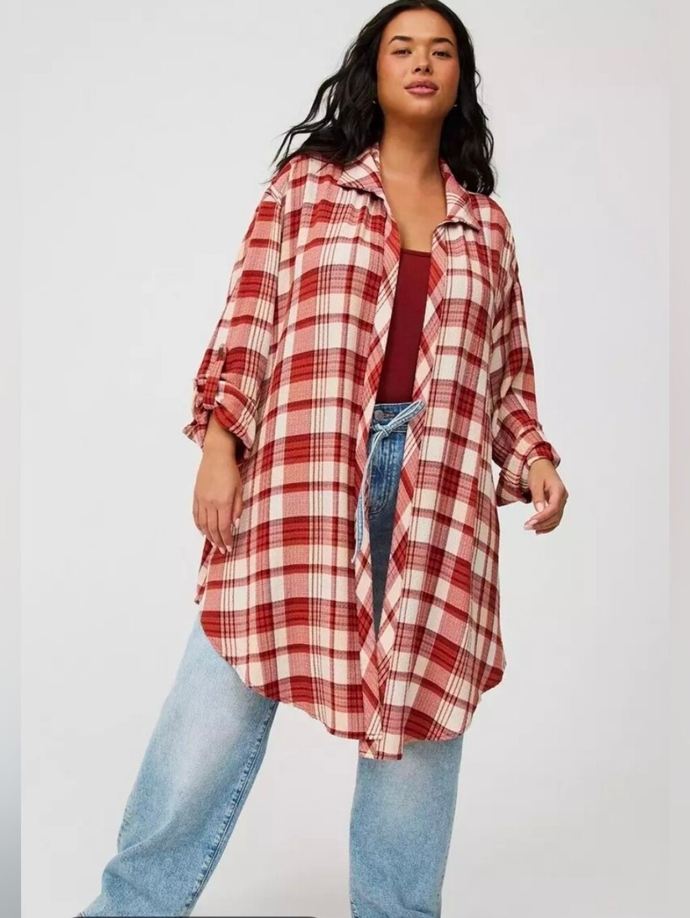 Torrid Oversized Shirt Kimono Size 3